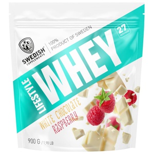 Swedish Supplements Lifestyle Whey White Chocolate Raspberry 900 g produkt bild