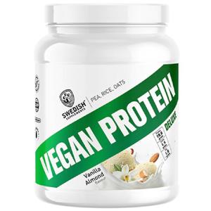 Swedish Supplements Vegan Protein Deluxe Vanilla Almond 750g produkt bild