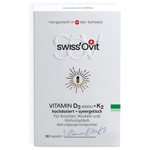 SwissOvit Vitamin D3 4000 I.U. + K2 30 St Kapseln Produktbild