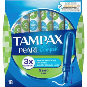 Tampax Compak Pearl Super tamponger med applikator 18 st produkt bild