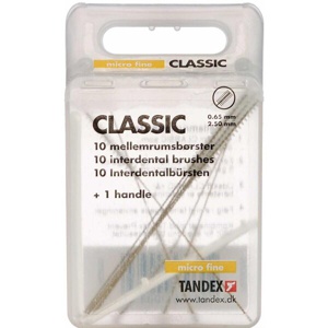 Tandex CLASSIC Mellemrumsbørste GUL 10 stk. + 1 håndtag produktbillede