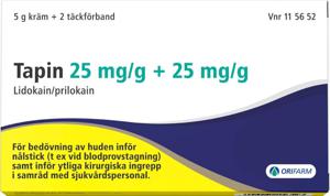 Tapin, kräm 25 mg/g + 25 mg/g 5 gr produkt bild