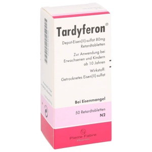TARDYFERON Depot-Eisen(II)-sulfat 80 mg Retardtab. Produktbild