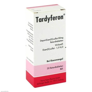 Tardyferon® Depot-Eisen(II)-sulfat 80 mg Retardtabletten, 20 St Retard-Tabletten Produktbild