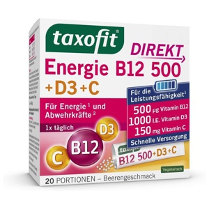 Taxofit Energie B12 500 + D3 + C Direkt Granulat, 20 St Granulat Produktbild