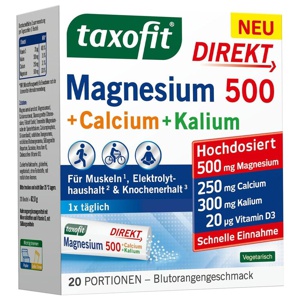TAXOFIT Magnesium 500+Calcium+Kalium Direkt Gran. Produktbild