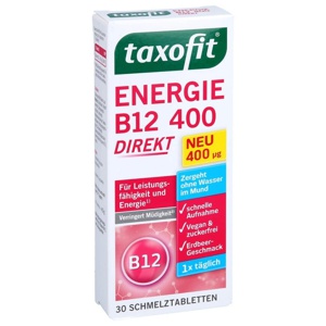 TAXOFIT Energie B12 400 Direkt Schmelztabletten Produktbild