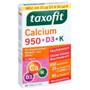 TAXOFIT Calcium 950+D3+K Tabletten Produktbild