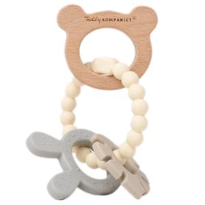 Teddykompaniet Bitring i silikon & trä Creme produkt bild