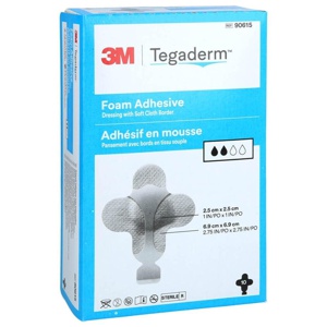 Tegaderm Foam Adhesive 6,9x6,9 cm kreuzf.90615 10 Stück Produktbild