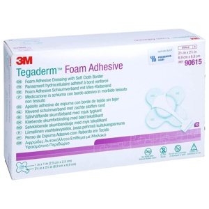 TEGADERM Foam Adhesive FK 6,9x6,9 cm kreuzf.90615 Produktbild
