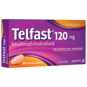 Telfast 120 mg tabletter 30 stk produktbilde