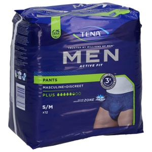 TENA MEN ACTIVE FIT PANTS PLUS S/M 12 St Produktbild