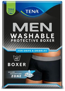 TENA Men vaskbar absorberende boksershorts L 1 stk produktbilde