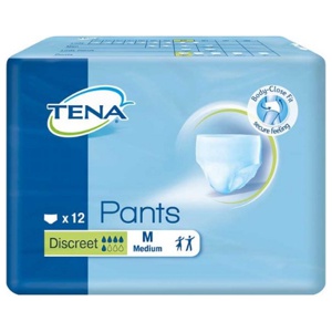 Tena Pants Discreet buksebleie M 12 stk produktbilde