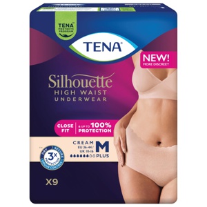 Tena Silhouette Pants Plus High Waist Medium Créme – 9 stk produktbilde