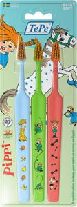 TePe Kids Pippi Extra Soft Tandborste 3-pack produkt bild