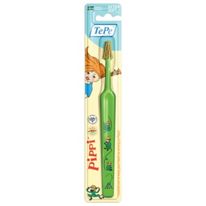 TePe Kids Pippi Extra Soft Tannbørste, Assorterte farger, 1 stk. produktbilde