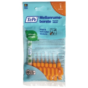 TePe Mellomromsbørste 0,4mm oransje 8 stk produktbilde