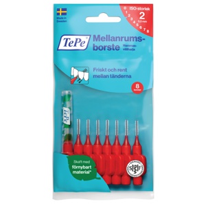 TePe mellomromsbørste 0,5mm rød 8 stk produktbilde