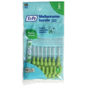 TePe mellomromsbørste 0,8 mm grønn 8 stk produktbilde