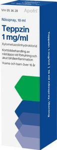 Teppzin 1 mg/ml Xylometazolin, Nässpray, lösning, 10 milliliter produkt bild