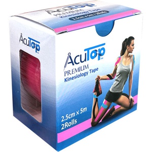 Terapeutisk tape pink 2,5cmx5m, 2 ruller produktbillede