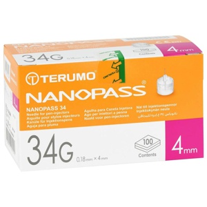 TERUMO NANOPASS 34 Pen Kanüle 34 G 0,18x4 mm Produktbild