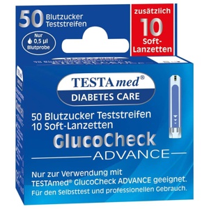 TESTAMED GlucoCheck Advance 50 Teststr.m.10 Lanz. Produktbild