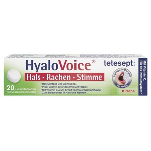 Tetesept HyaloVoice Hals Rachen Stimme Lutschtabl. Produktbild