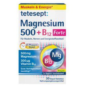 tetesept Magnesium 500 + B12 Forte 30 St Tabletten Produktbild