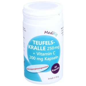 Teufelskralle 250 mg + Vitamin C 200 mg Kapseln 60 Stück Produktbild