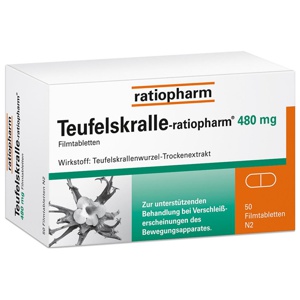Teufelskralle-ratiopharm 480 mg Filmtabletten, 50 St Produktbild
