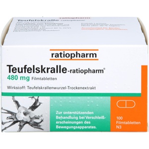 Teufelskralle ratiopharm - bei Gelenkschmerz, 100 St Filmtabletten Produktbild
