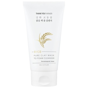 Thank You Farmer Rice Pure Clay Mask To Foam Cleanser 150 ml produktbilde
