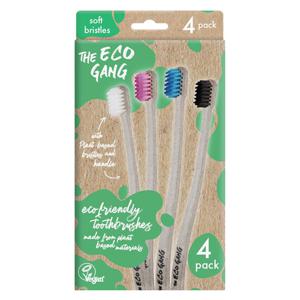 The Eco Gang Adult Plant Based Toothbrush Sensitive 4-pack produkt bild
