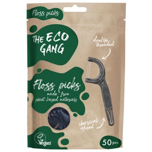 The Eco Gang Floss Picks Charcoal 50 st produkt bild