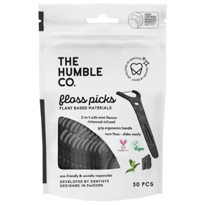 The Humble Co. Dental Floss Charcoal Grip Picks 50 stk produktbilde