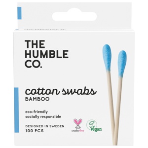 The Humble Co. Natural Cotton Swabs Blue 100stk produktbilde