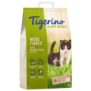 Tigerino Plant-Based Holzfaser Katzenstreu - Natürlicher Holzgeruch, parfümfrei Produktbild