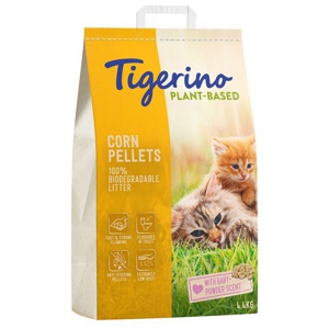 Tigerino Plant-Based Mais Katzenstreu - Babypuderduft Produktbild