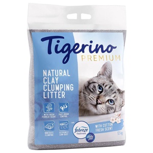Tigerino Premium Katzenstreu - Febreze Frischer Baumwollblütenduft Produktbild