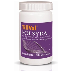 TillVal Folsyra 100 tabletter produkt bild