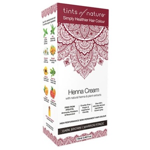 Tints of nature Henna Hårfarve Creme   Dark Brown produktbillede