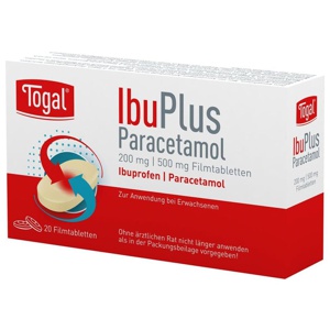 TOGAL IbuPlus Paracetamol 200 mg/500 mg Filmtabl. Produktbild