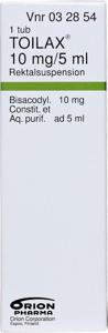 Toilax Rektalsuspension 10 mg/5 ml 5 milliliter produkt bild