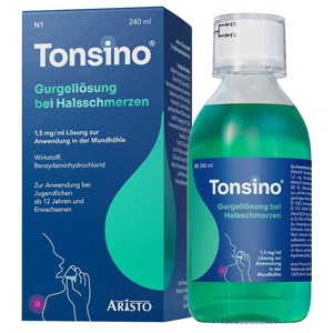 TONSINO Gurgel.b.Hals.1,5mg/ml Lsg.z.Anw.i.d.Mundh Produktbild
