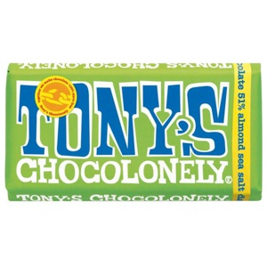 Tony's Chocolonely Mörk Choklad Mandel & Havssalt 180g produkt bild