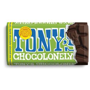 Tony's Chocolonely Dark Chocolate Almonds Sea salt 90 g produkt bild