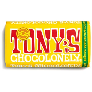 Tony's Chocolonely Milk Chocolate Almond Honey Nougat 180 g produkt bild